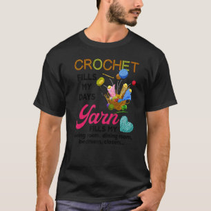 Camiseta Fios De Crochet Preenchem Meus Dias Fios Preenchem