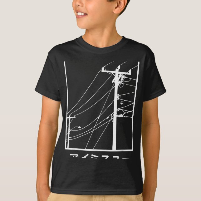 Camiseta Fios E Cabos Eu Sinto Sua Falta De Katakana Japonê (Frente)
