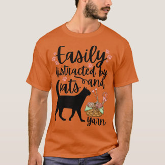 Camiseta Fios e gatos facilmente distraídos