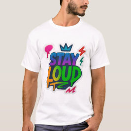 Camiseta Fique alto Grafite Neon Trabalho de arte