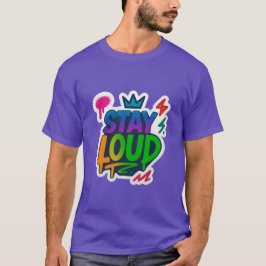 Camiseta Fique alto Grafite Neon Trabalho de arte