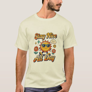 Camiseta Fique Bem Todo o Dia Design de Sol