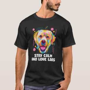 Camiseta Fique calmo e ame Labs Resgate Cachorro Labrador R