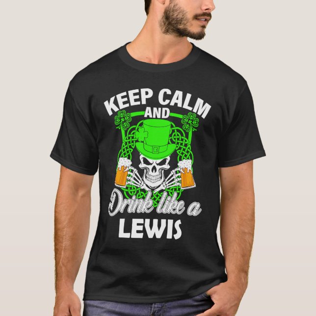 Camiseta Fique calmo e beba como um Dia de São Patrício LEW (Frente)