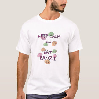 Camiseta Fique calmo e coma Baozi - Chá de lixo bonito