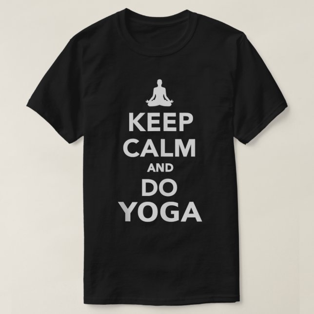 Camiseta Fique calmo e faça yoga (Frente do Design)