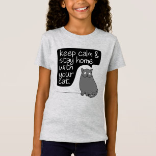 Camiseta Fique Calmo E Fique Em Casa Com Seu Gato