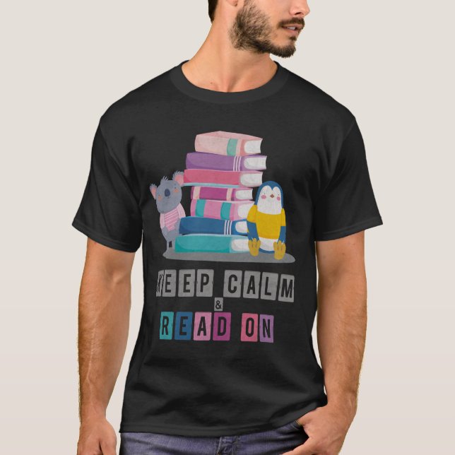 Camiseta Fique calmo e leia (Frente)