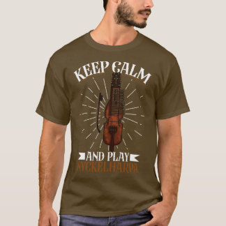 Camiseta Fique calmo e toque Nyckelharpa
