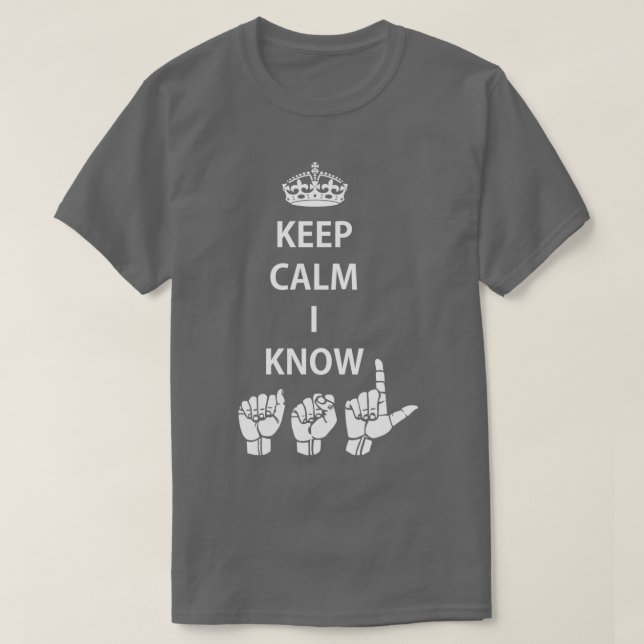 Camiseta Fique Calmo Eu Conheço Design de Linguagem de Sina (Frente do Design)