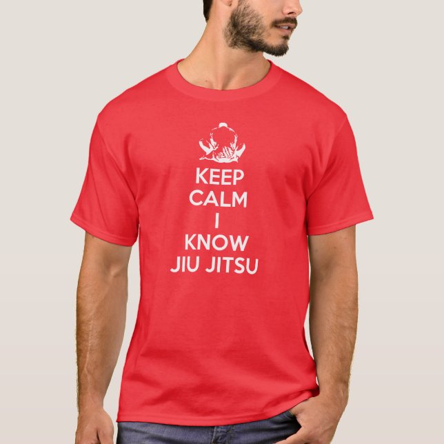 Camiseta Fique calmo - eu conheço Jiu Jitsu (Frente)
