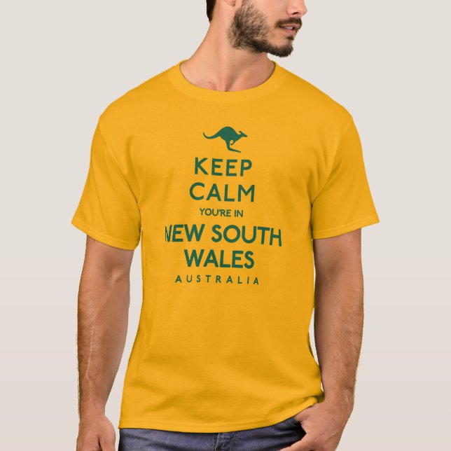 Camiseta Fique calmo Você está em Nova Gales do Sul Austrál (Frente)