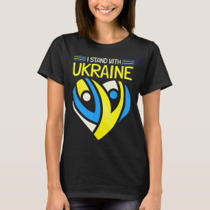 Camiseta Fique Com a Bandeira da Ucrânia Anti-Putin Diga Nã