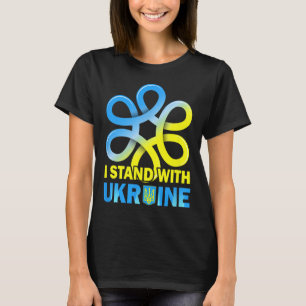 Camiseta Fique Com a Bandeira da Ucrânia Anti-Putin Diga Nã