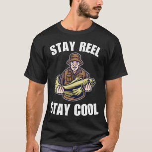 Camiseta Fique com a linha, fique tranquilo, dizer engraçad