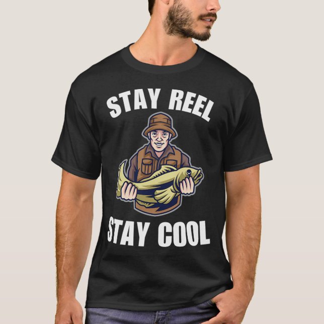 Camiseta Fique com a linha, fique tranquilo, dizer engraçad (Frente)