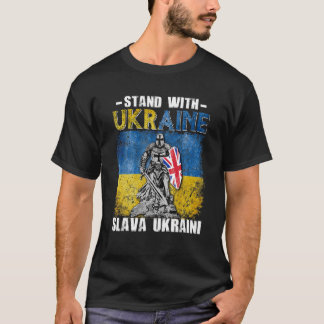 Camiseta Fique Com A Ucrânia Cavaleiro Do Reino Unido Bande