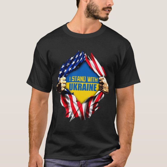 Camiseta Fique com a Ucrânia T-Shirt (Frente)