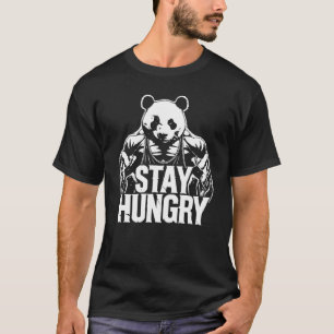Camiseta Fique Com Fome, Gym Panda, Motivação Para Construç