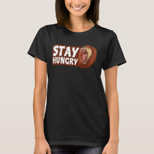 Camiseta Fique Com Fome, Leão Arado, Animais Selvagens Insa