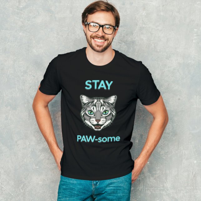 Camiseta Fique com o gato do trocadilho (Criador carregado)