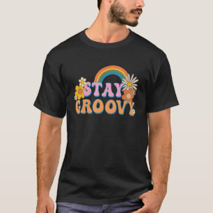 Camiseta Fique com o Groovy Vintage 60s 70s e 80s Vibes Pea