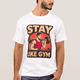 Camiseta Fique Como Design de Fitness Vintage da Academia