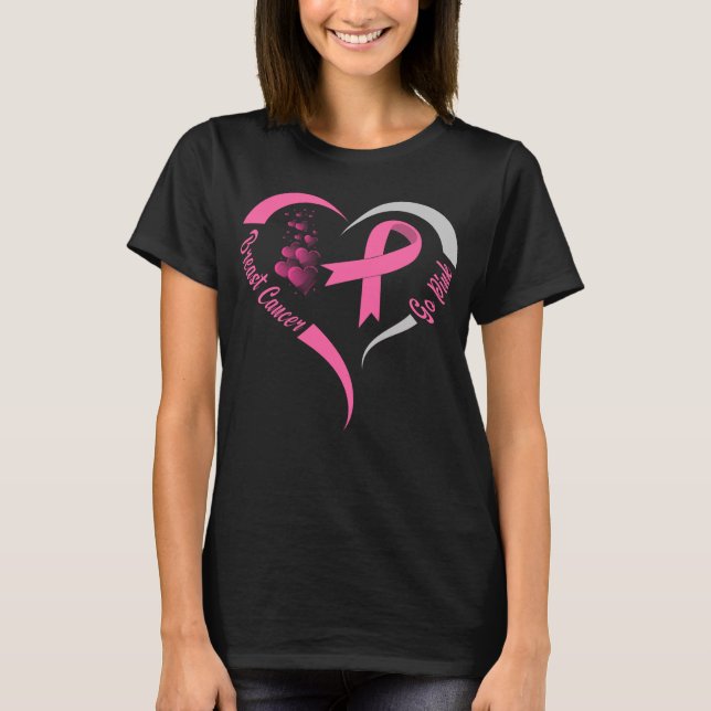 Camiseta fique cor-de-rosa com cancer (Frente)