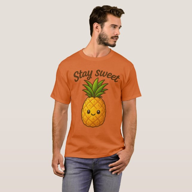 Camiseta Fique doce - Abacaxi bonito (Frente Completa)