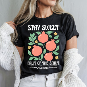 Camiseta Fique Doce Fruta Do Espírito Romã Frutado