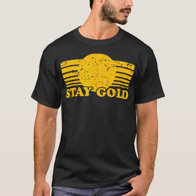 Camiseta Fique Dourado Ponyboy Outiders Book Retro de Filme (Frente)