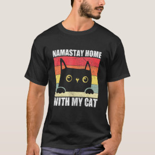 Camiseta Fique em Casa Com Meu Gato Dono de Gato Pet Filhot