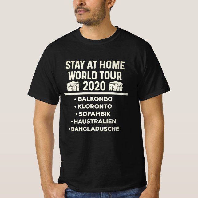 Camiseta Fique em casa estadual sobre o vírus influenza 202 (Frente)