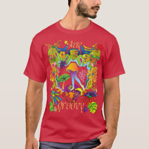 Camiseta Fique em Groovy Vintage 70s Vibe Mushroom Fairy Hi