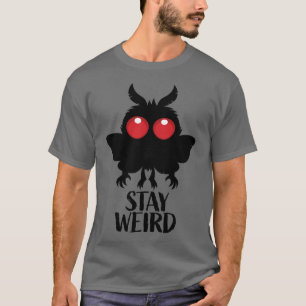 Camiseta Fique Esquisito Sinistro Fofo Mothman Críptido