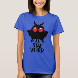 Camiseta Fique Estranho Mothman Criptídeo Sinistro Fofo