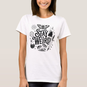 Camiseta Fique estranho Vibes Bruxas Vestidas Feliz