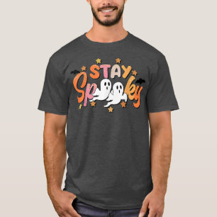 Camiseta Fique Feliz Fantasma Bonito Com O Custo De Hallowe