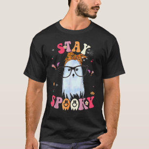 Camiseta Fique Feliz Fantasma Bonito Com O Custo De Hallowe