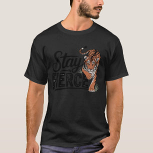 Camiseta Fique Feroz Arte Majestosa de Tigre Design de Anim