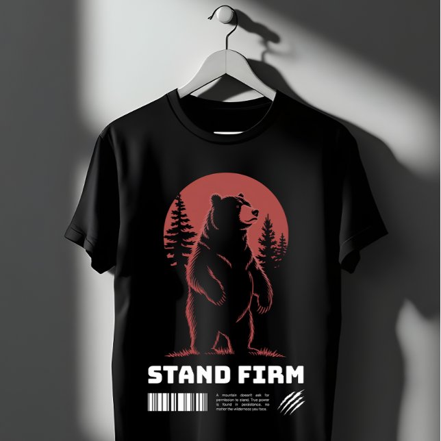 Camiseta Fique Firme Urso – Gráfico de Força e Deserto  (Criador carregado)