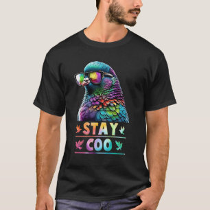 Camiseta Fique Frio Pombo Usando Óculos de Sol Amante de An