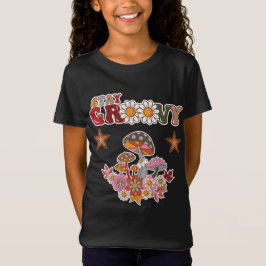 Camiseta Fique Groovy Retrô Cogumelo & Flor de Margarida Vi