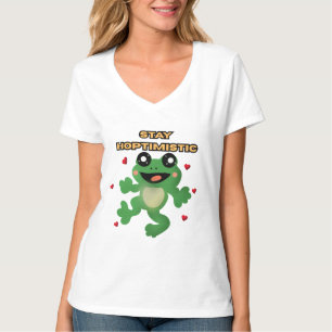 Camiseta Fique Hoptimista Sapo Bonito Trocadilho Sapo Engra