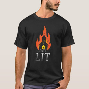 Camiseta Fique Lit Oculto Queimando Curch  Anticristo Ímpio