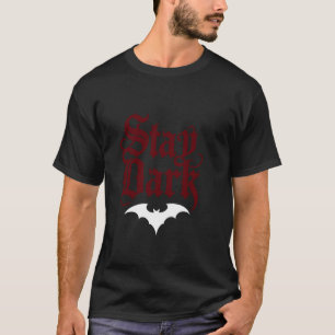 Camiseta Fique no Escuro - Morcego de Halloween - Estilo Gó