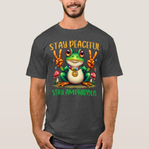 Camiseta Fique pacificamente Permanecendo Anfíbio, Sapo Eng