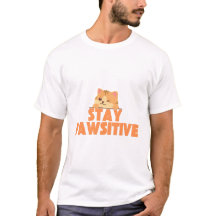 Fique Pawsitivo Design de Gato Fofo Piscando Pun