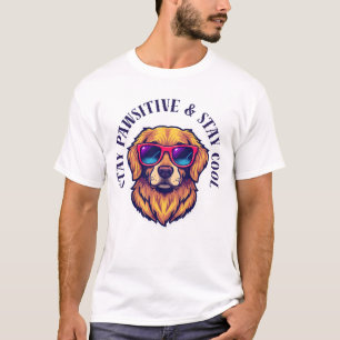 Camiseta Fique Pawsitivo & Fique Legal - Cachorro Golden Re