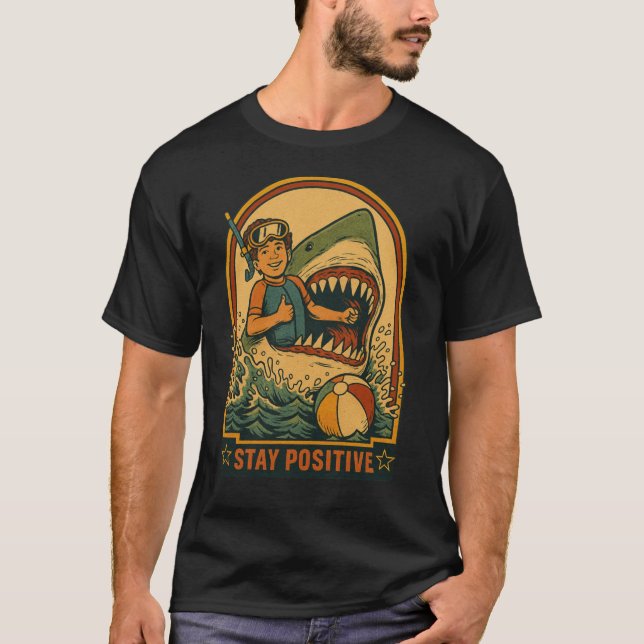 Camiseta Fique Positivo retrô (Frente)